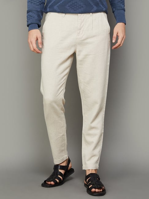 Buy Birch Beige Merino Wool Pants For Men Online In India