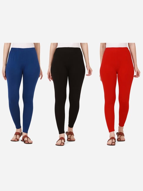 Buy Red & Black Leggings for Girls by D'Chica Online | Ajio.com