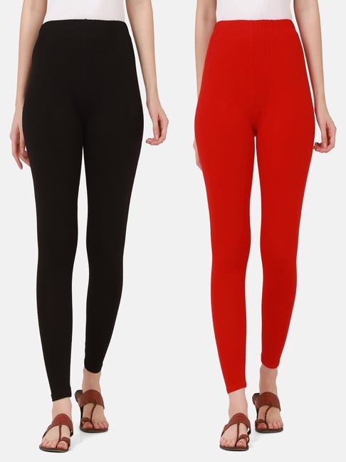 Dchica Solid Active Sports Tight Capri Leggings With Attached Skirt Red  Black Online in India, Buy at Best Price from Firstcry.com - 13240865