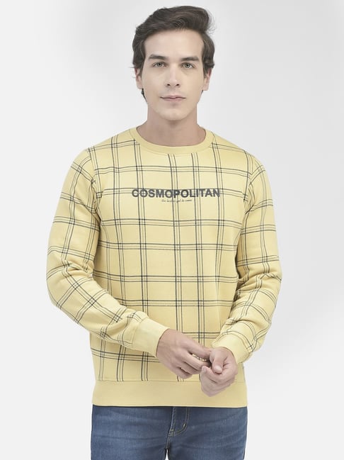 Yellow checkered sweatshirt hotsell