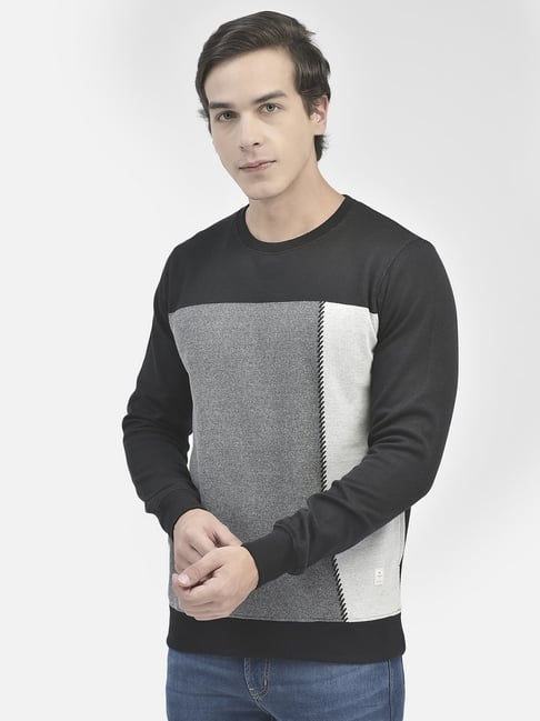 Crimsoune Club Black Regular Fit Colour Block Sweatshirt-picture-25