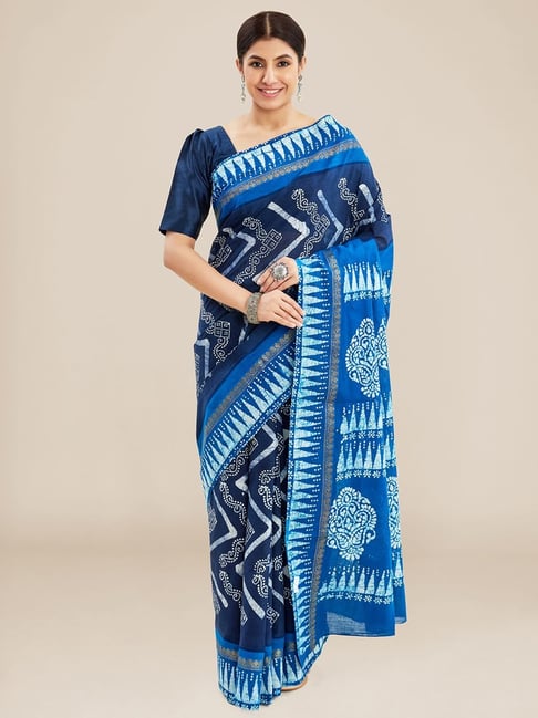 Kalyan Silks Ethnic Motifs Printed Silk Cotton Saree - Absolutely Desi