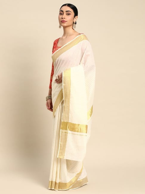 Buy Pinkloom Yellow Cotton Silk Woven Saree With Unstitched Blouse for  Women Online @ Tata CLiQ