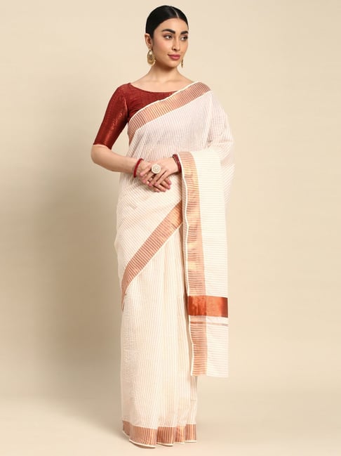 Kalyan Silks Kottayam White Sarees