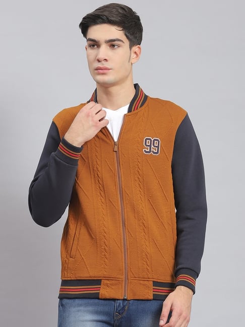 Monte Carlo Tan Regular Fit Colour Block Sweatshirt-picture-11