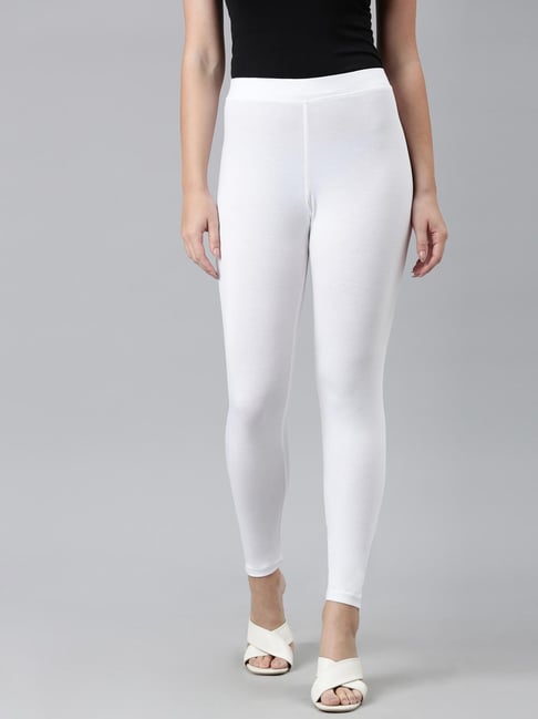 Kryptic White Cotton Slim Fit Leggings-picture-41