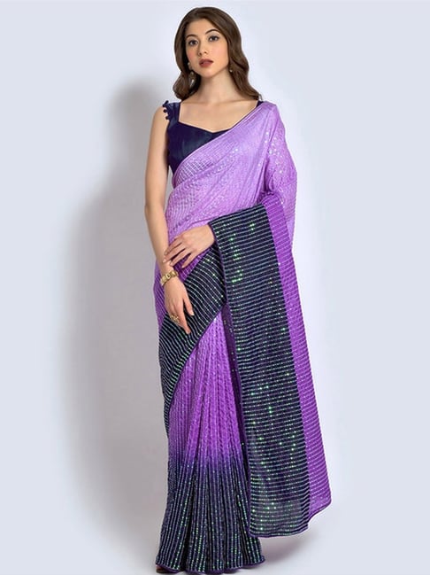 Purple Handspun Cotton Saree – Beatitude