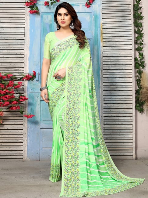 Party Wear Parrot Green Embroidered Cotton Saree For Ladies at Best Price  in Bareilly | Tried And Trusted Retail Private Limited