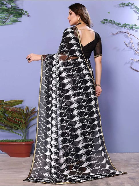 Buy BHAKARWADi Black Cotton Blend Checks Saree _( Gor_RUC-365-Black )  Online at Best Prices in India - JioMart.