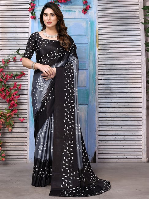 Grey & Black Fancy Saree