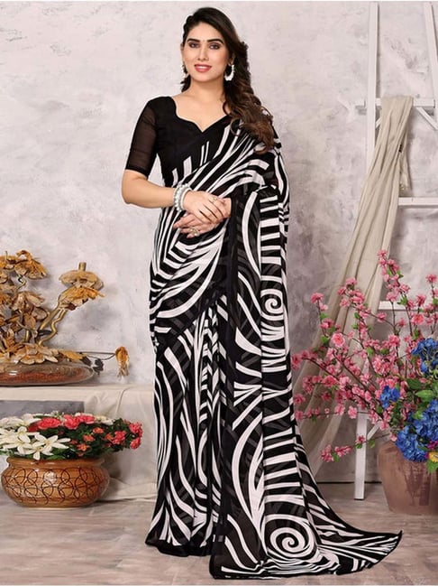 Buy Black Sarees for Women by SATRANI Online