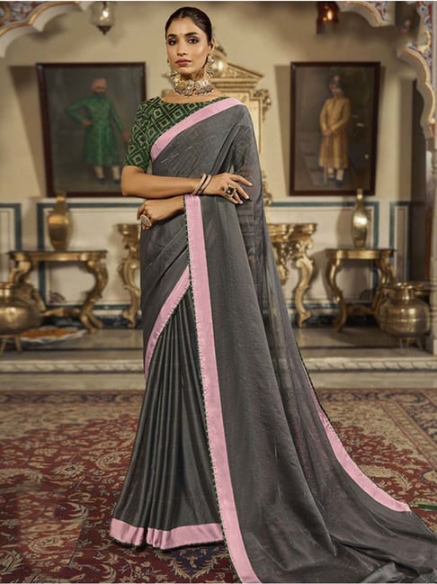 Embroidered Raw Silk Saree – Shop@DVIJA