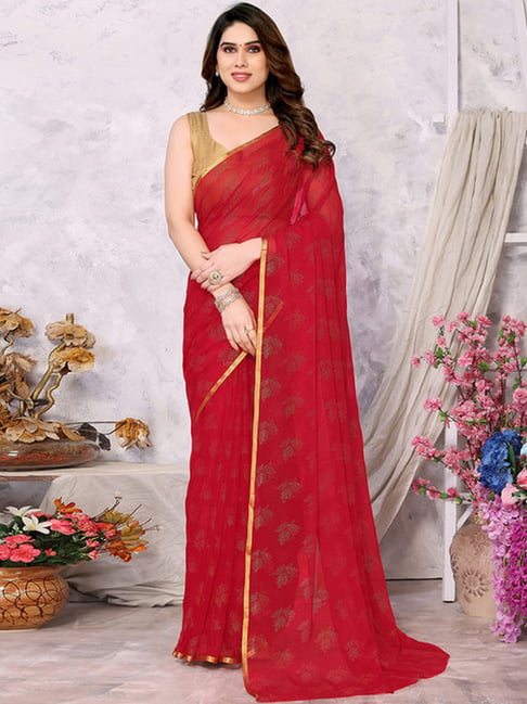 Red Saree with Vichitra Fabric Sequin work - Monastoor- Indian ethnical  dress collections with more than 1500+ fashionable indian traditional  dresses and ethnical jewelleries.