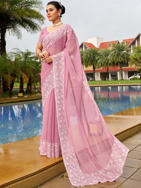 Shezoned Baby Pink Designer Partywear Saree at Rs 2819 in Surat | ID:  22999905830