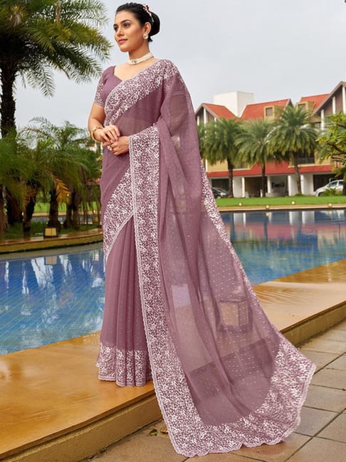 Distinguishable Pink Crystal Classic Saree