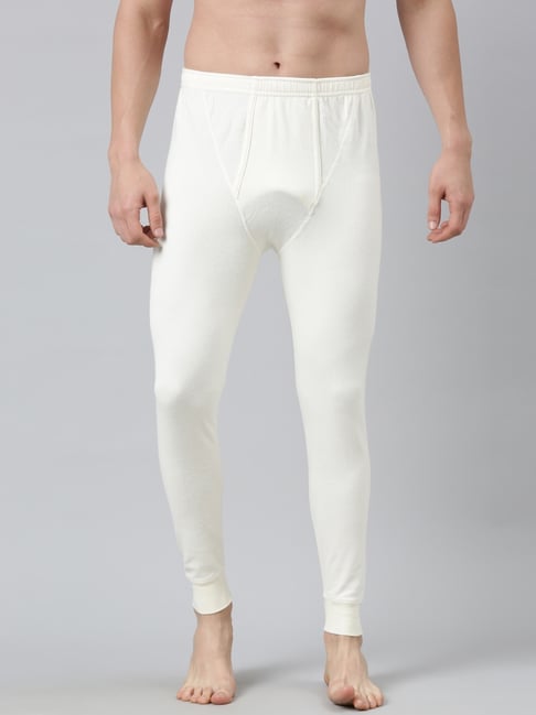Dixcy Scott Maximus White Cotton Skinny Fit Thermal Bottoms