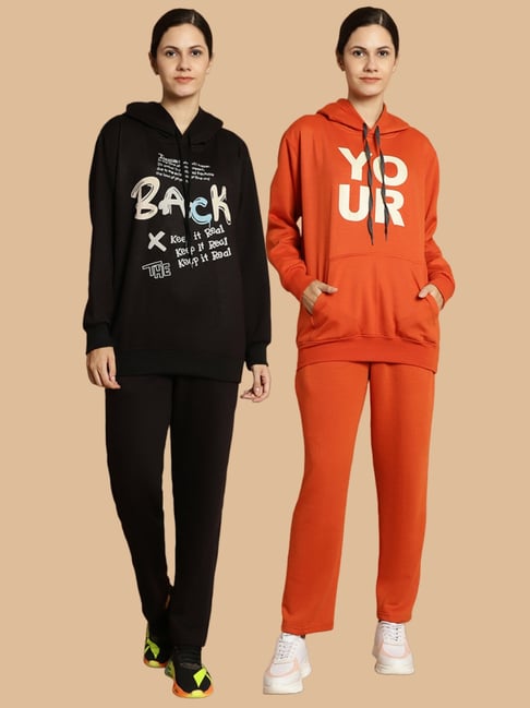 Vimal Jonney Black & Rust Printed Tracksuit - Pack Of 2-picture-17