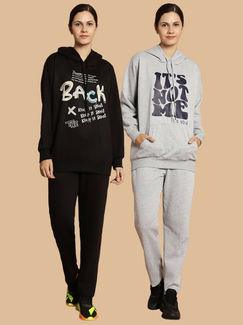 Vimal Jonney Black & Grey Printed Tracksuit - Pack Of 2-picture-26