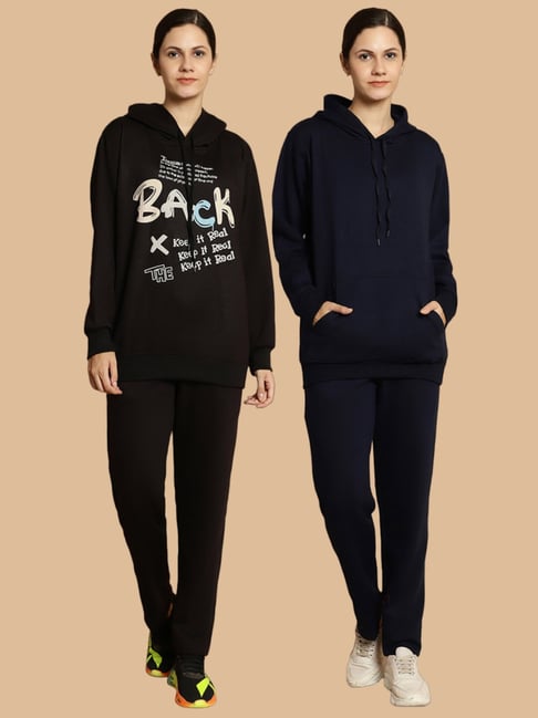 Vimal Jonney Black & Navy Printed Tracksuit - Pack Of 2-picture-32