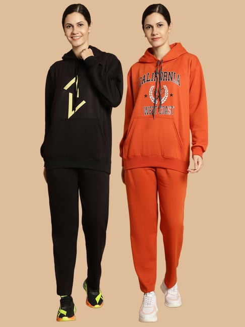 Vimal Jonney Black & Rust Printed Tracksuit - Pack Of 2-picture-29