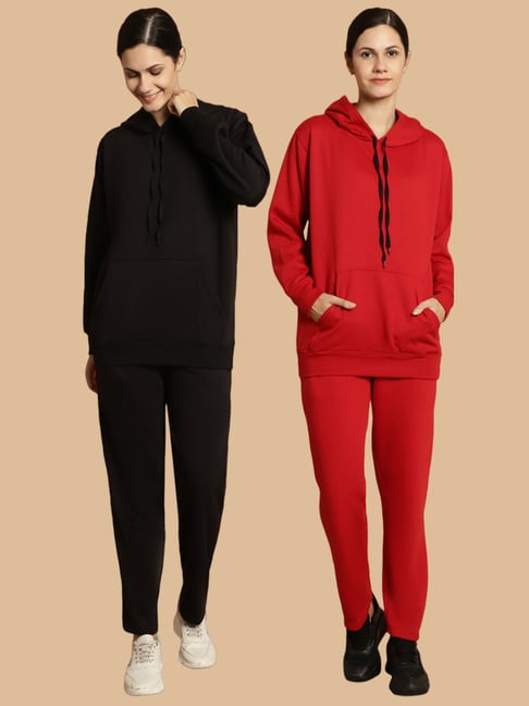 Vimal Jonney Black & Maroon Tracksuit - Pack Of 2