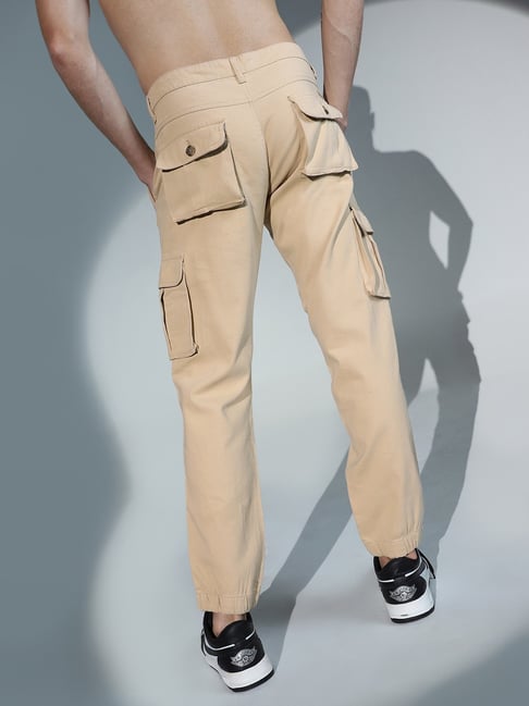 Buy Hubberholme Men Navy Slim Fit Cargo Trousers - Trousers for Men 1805391  | Myntra