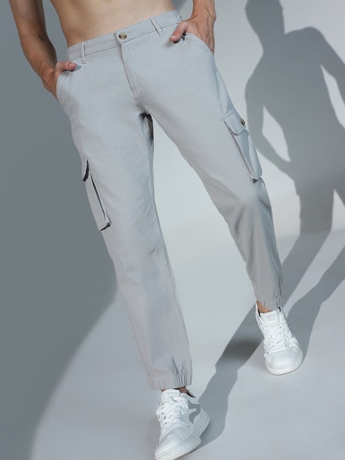 Hubberholme Slim Fit Men Grey Trousers - Price History