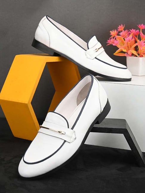 Carlo Romano Women's White Casual Loafers-picture-30