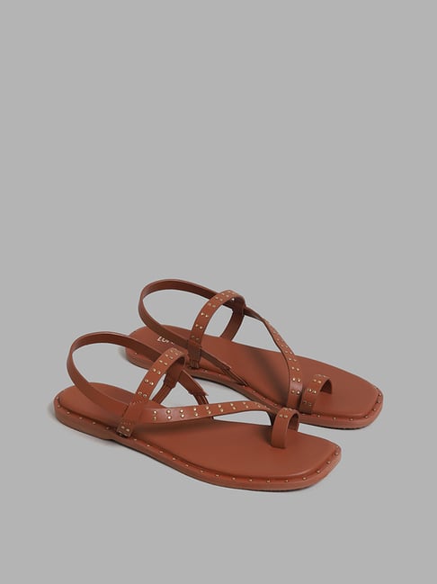 Tan leather strappy online sandals