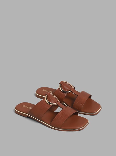 Buy LUNA BLU by Westside Taupe Sandals Online at best price at TataCLiQ