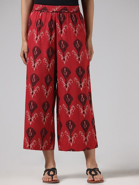 60s/70s Jersey Print Palazzo Pants Women's Vintage Miss Elaine VFG – Mags  Rags