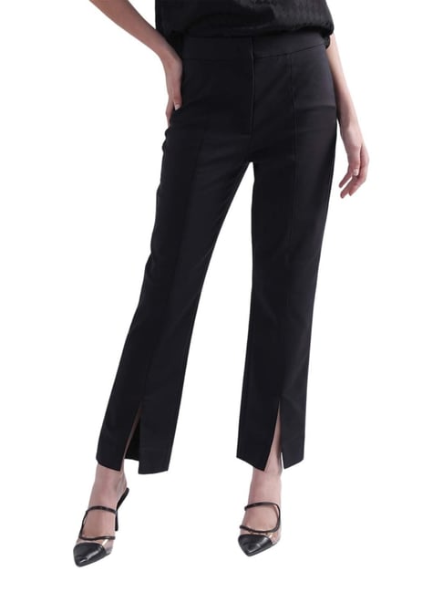 Gant Black Cotton Mid Rise Trousers-picture-40