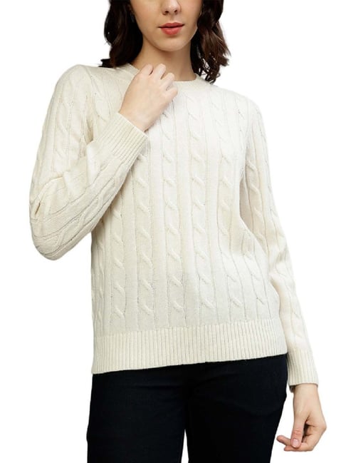 Buy Gant White Crochet Pattern Sweater for Women Online Tata CLiQ