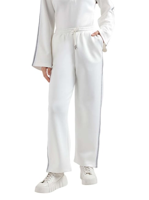 Elle White Striped Track Pants-picture-47