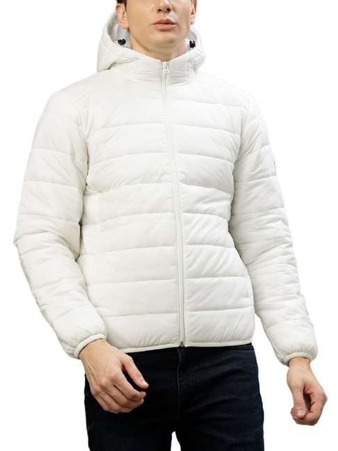 Buy Lindbergh White Regular Fit Quilted Hooded Jacket for Mens Online @ Tata CLiQ