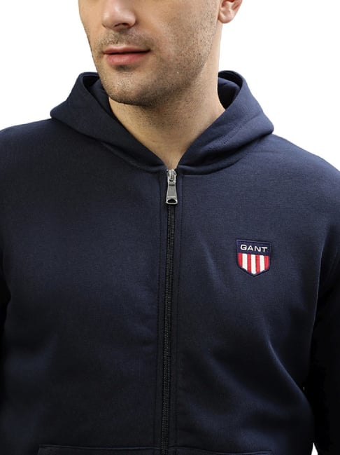 Blue Gant Shield Hoodie Gant Jumper Hoodie GANT Shield Hoodie Navy