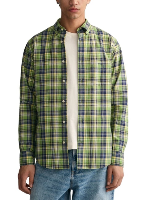Gant Green Regular Fit Checks Shirt