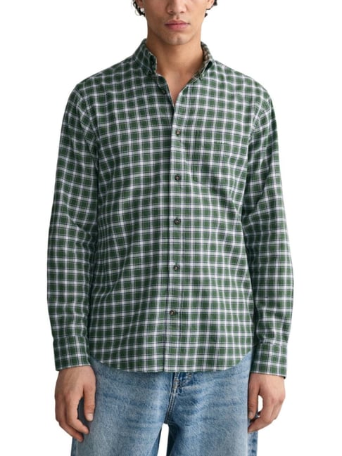 Gant Green Regular Fit Checks Shirt-picture-27