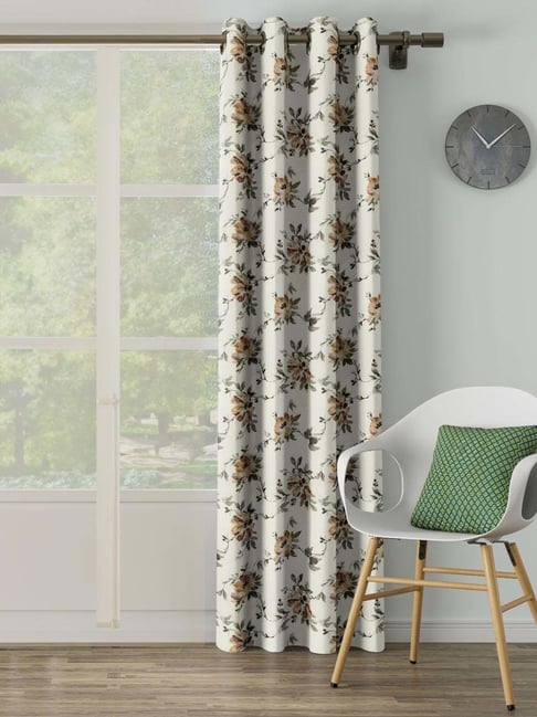 Ddecor Live Beautiful Brown Polyester Room Darkening Door Curtain