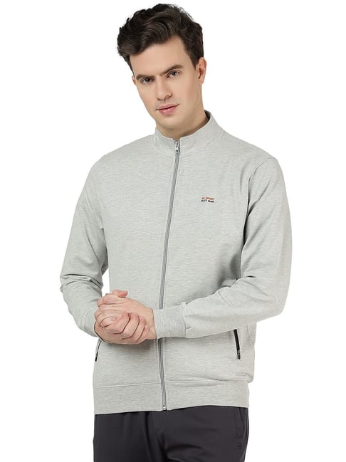 Jadeblue Ecru Melange Cotton Slim Fit Sweatshirt-picture-15