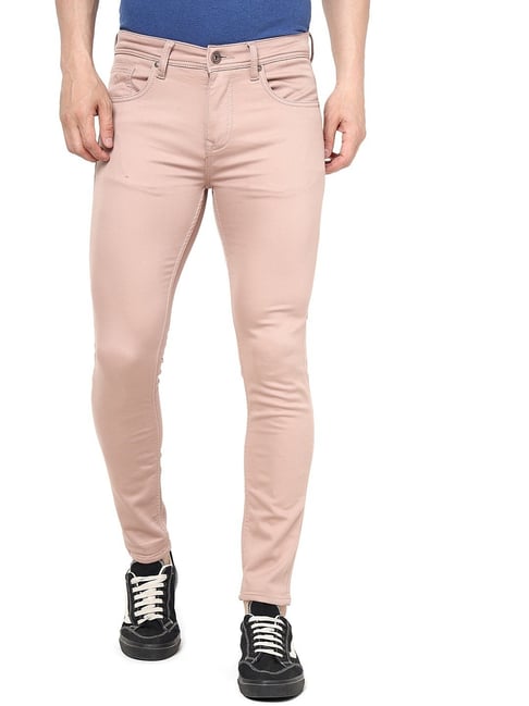 Greenfibre Garnet Pink Cotton Slim Fit Jeans