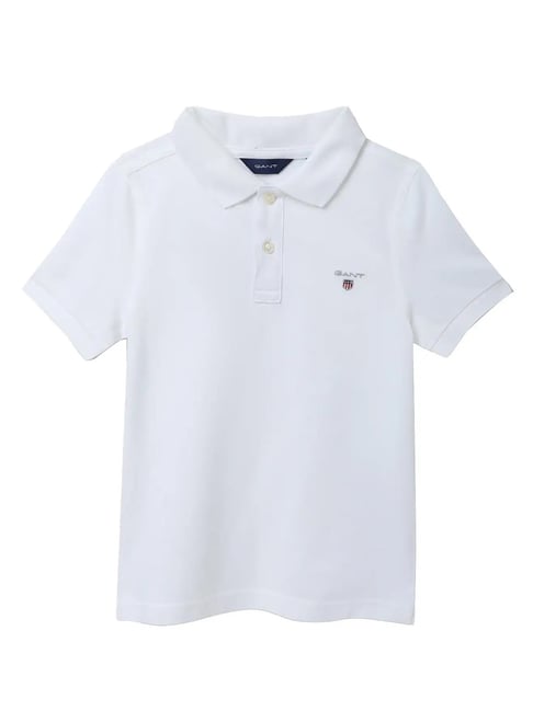 Buy Gant Kids White Solid Polo T-Shirt for Boys Clothing Online