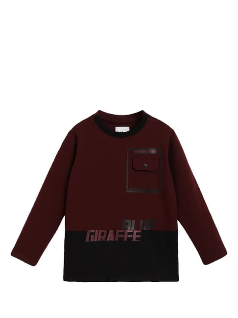 Blue Giraffe Kids Burgundy Color Block T-Shirt