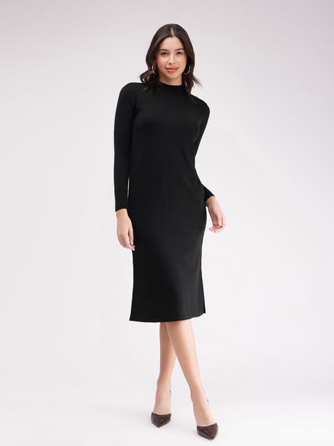 Black Out Buttoned Midi Dress – Street Style Stalk