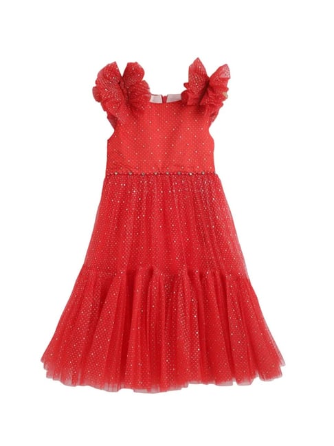 Blue Giraffe Kids Red EmbellishedDress-picture-33