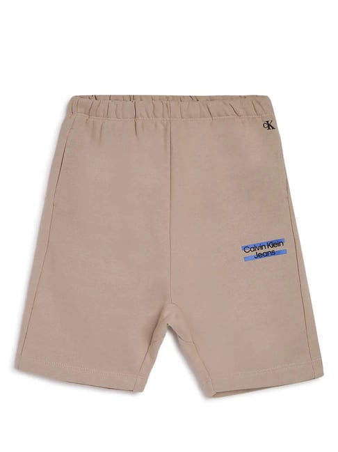 Calvin Klein Jeans Kids Beige Logo Print Shorts
