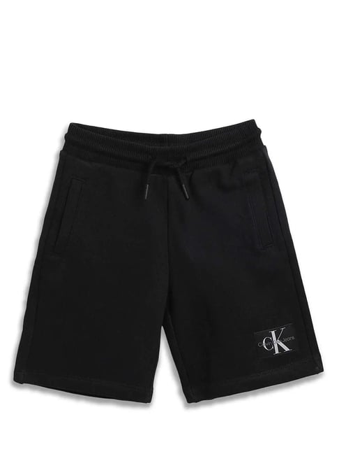 Calvin Klein Jeans Kids Black Logo Print Shorts