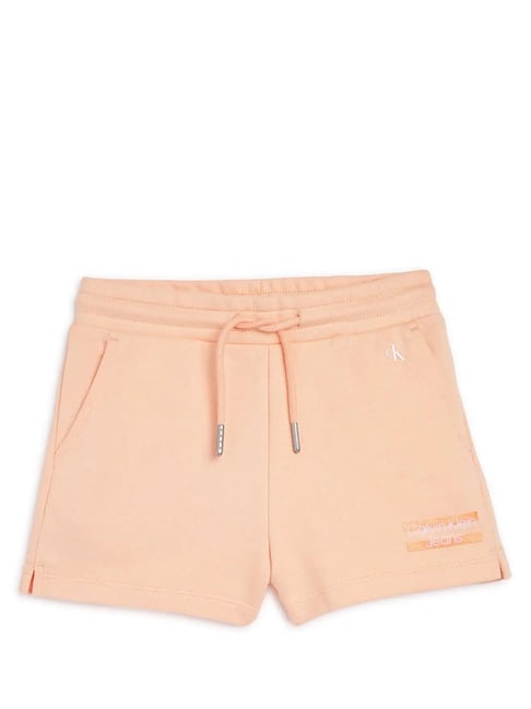 Calvin Klein Jeans Kids Orange Logo Print Shorts