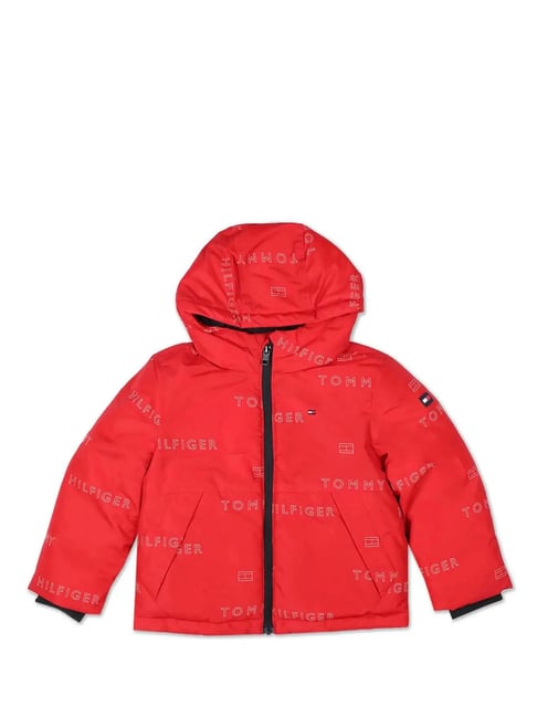 Tommy Hilfiger Kids Red Logo Print Jacket