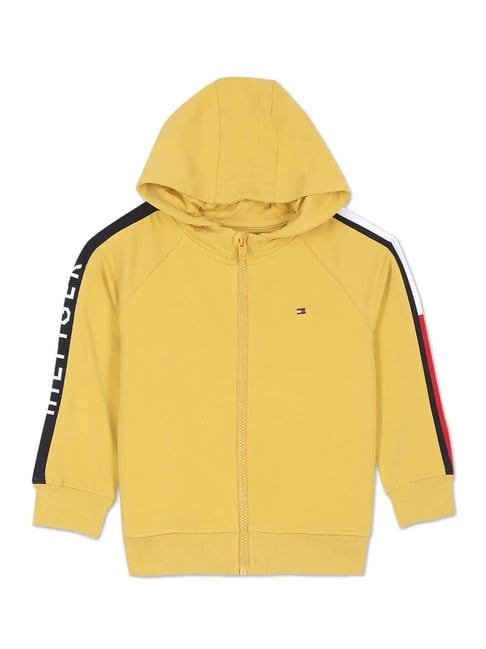 Tommy Hilfiger Kids Yellow Logo Print Hoodie
